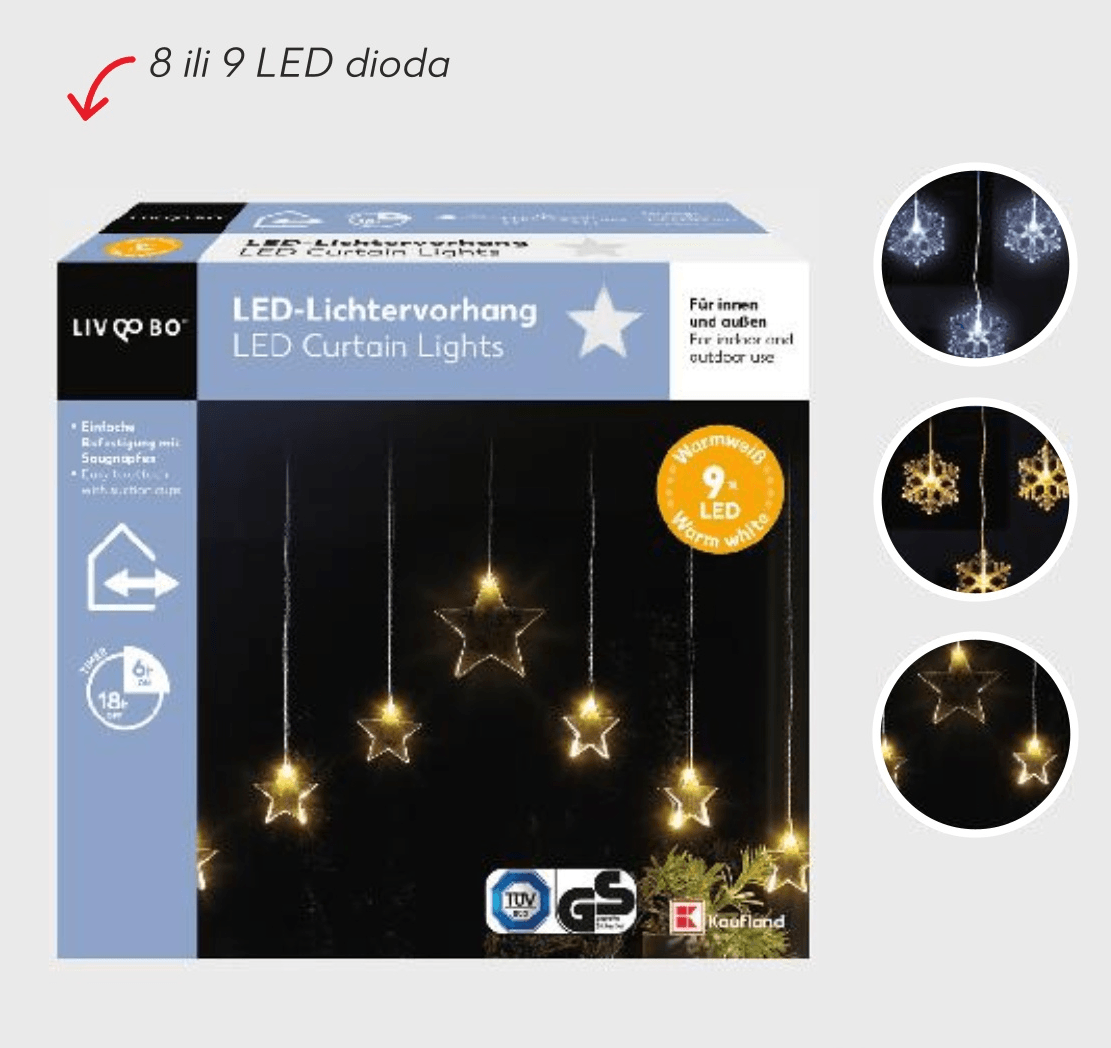 Žaruljice dimenzije cca. 90x55 cm LIV QO BO - Akcija u trgovini Kaufland