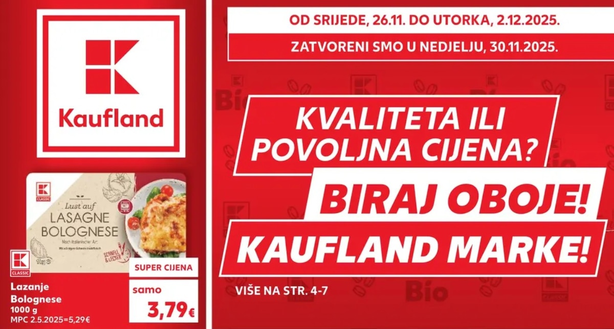 Kaufland katalog Akcijska ponuda od 26.11. do 02.12.2025