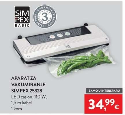 Aparat za vakuumiranje Simpex 25328 1 kom Akcija u trgovini Spar