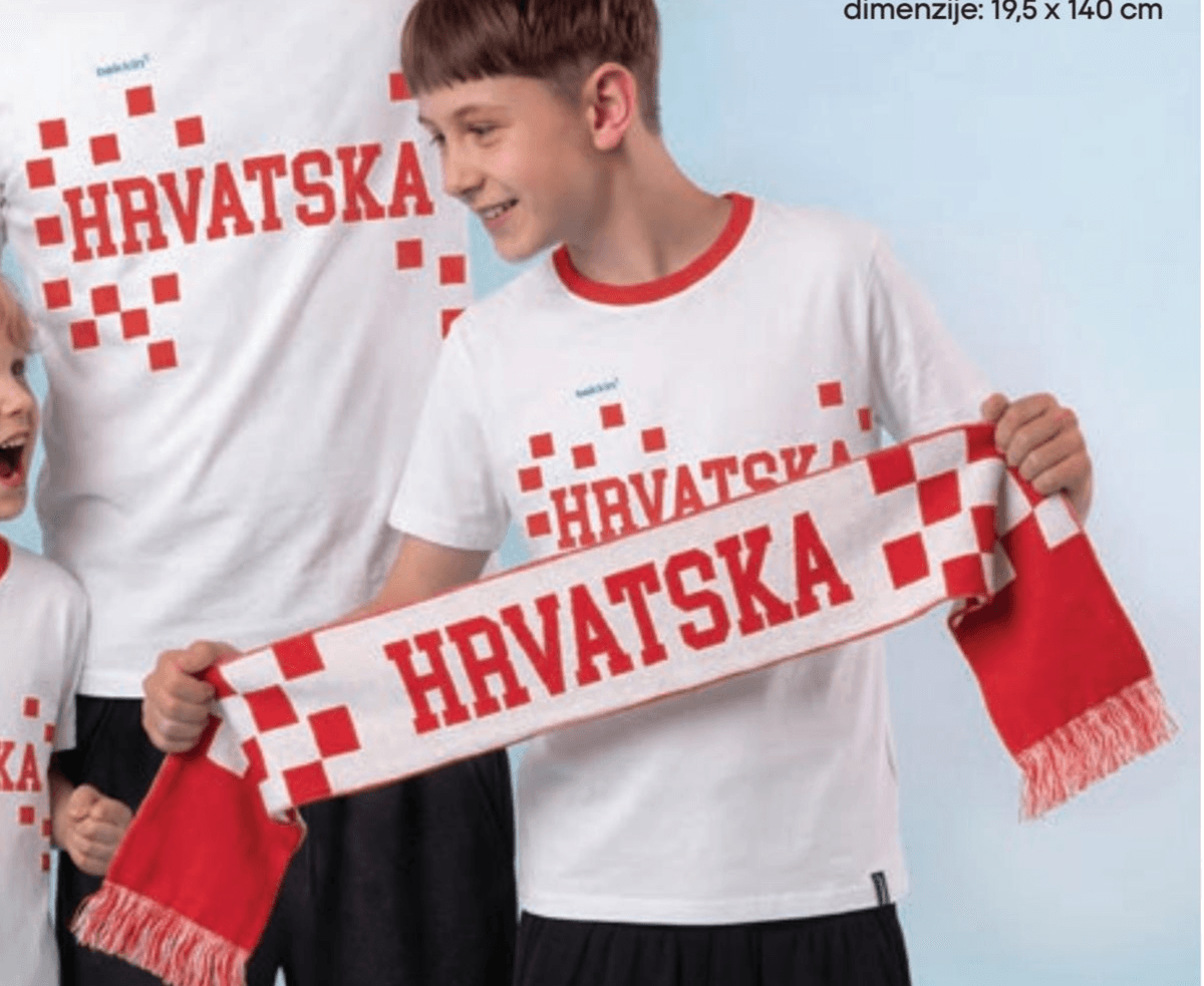 Navijački šal Hrvatska 19,5 x 140 cm - Akcija u trgovini Pepco