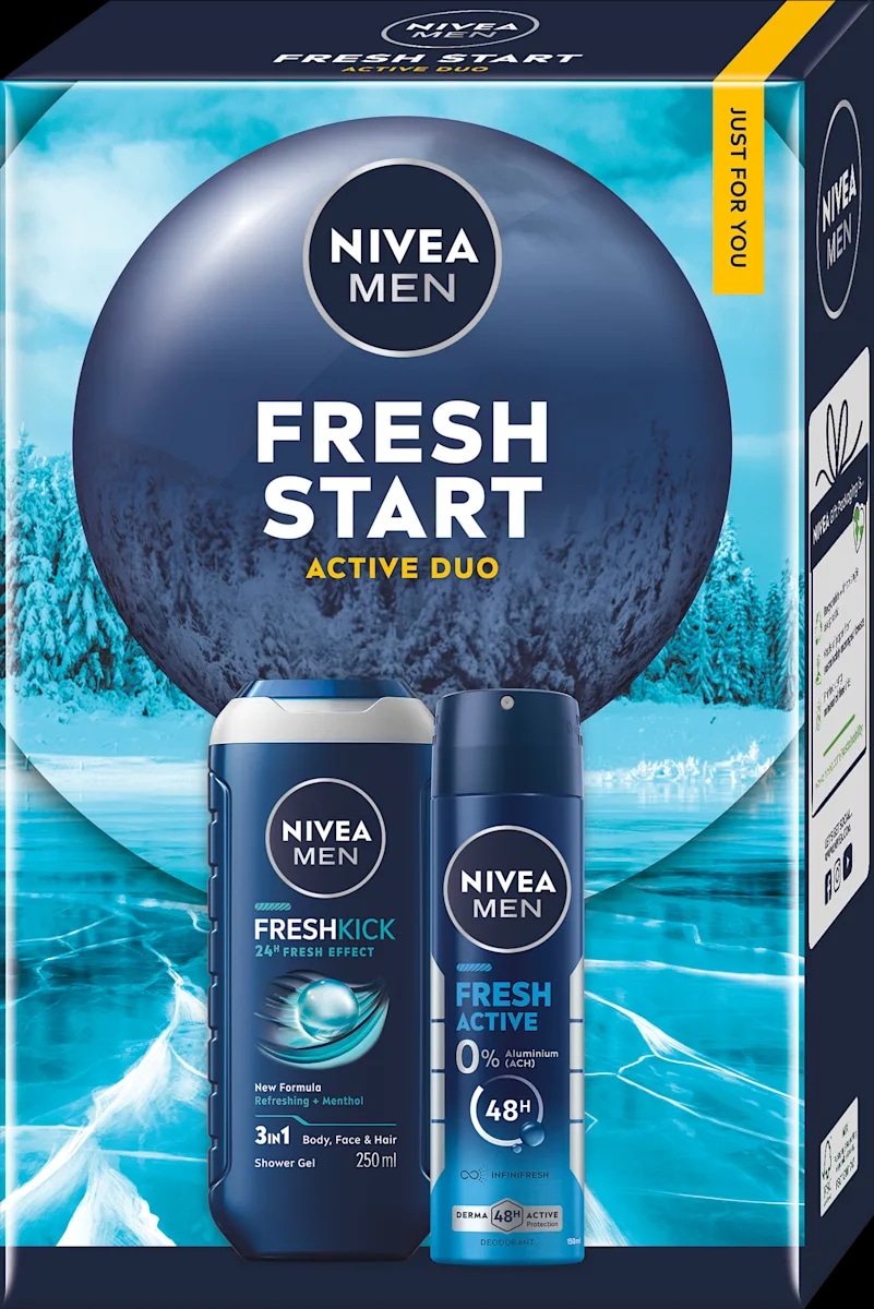 Nivea Fresh Start Set gel za tuširanje, 250ml + dezodorans, 150ml - Akcija u trgovini Konzum