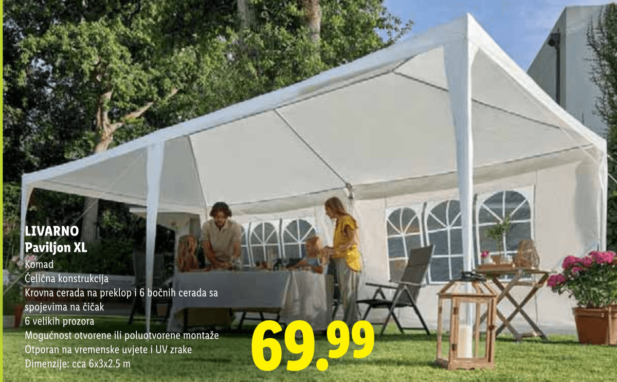LIVARNO Paviljon XL Komad - Akcija u trgovini Lidl