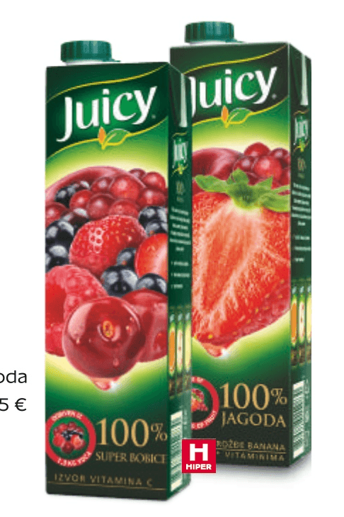 Juicy Sok 1 L - Akcija u trgovini Tommy