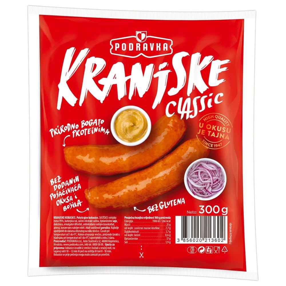 Kranjska kobasica 300g Podravka - Akcija u trgovini Konzum