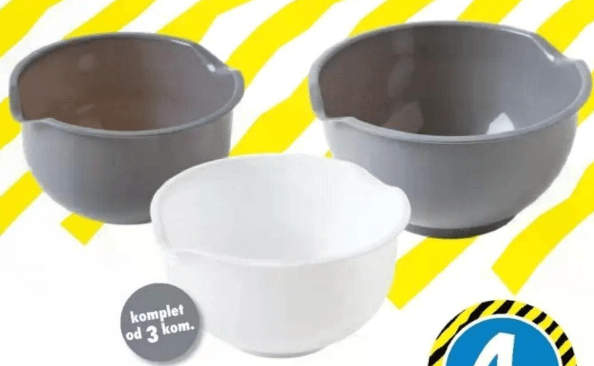 Komplet posuda za miješanje komplet od 3 kom. - Akcija u trgovini Tedi