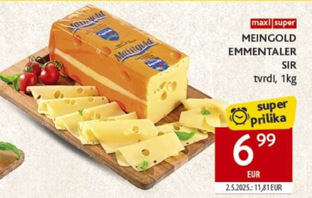 Emmentaler Maingold sir 1 kg Akcija u trgovini Konzum