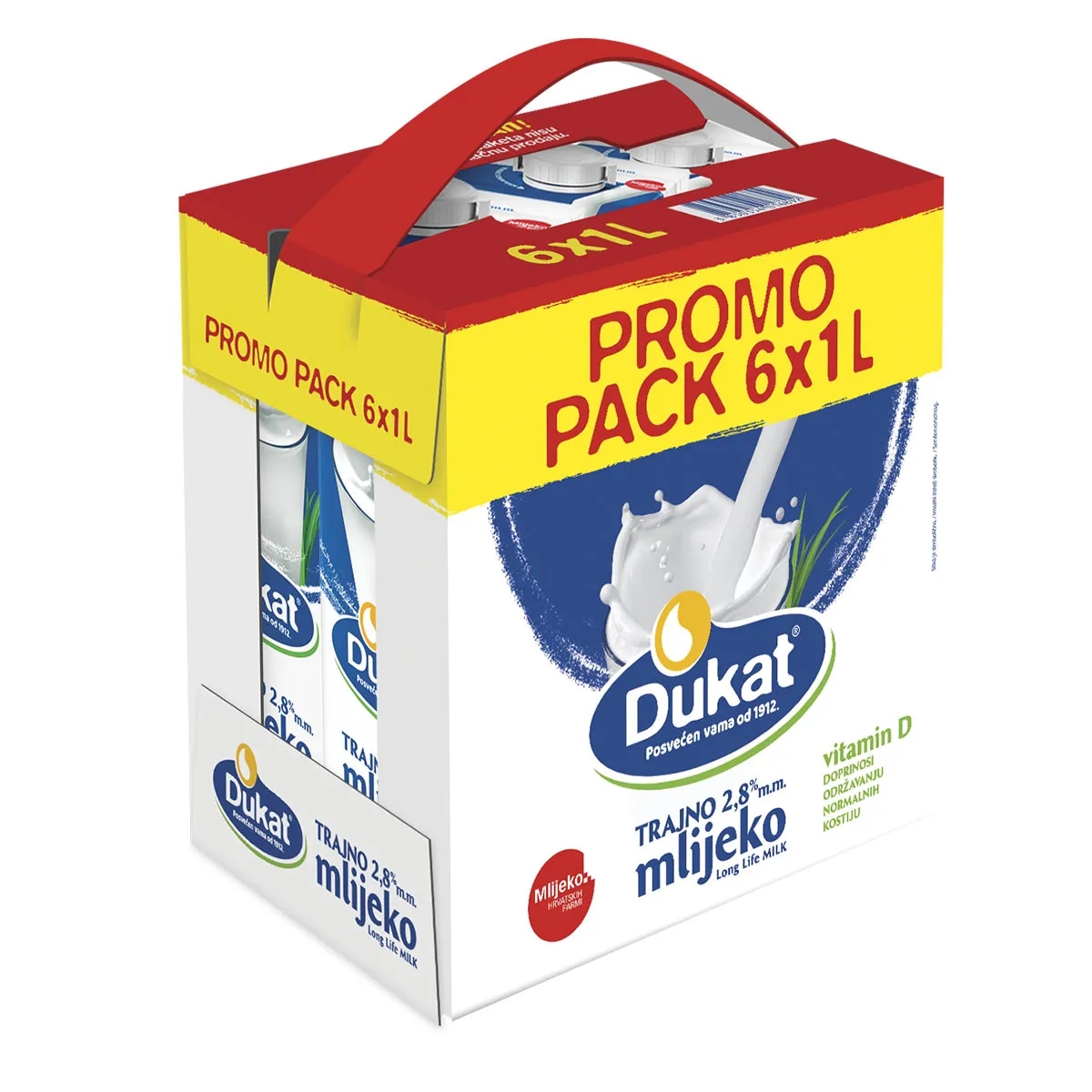 Dukat Trajno mlijeko promo pack 6 x 1 L Akcija u trgovini Plodine