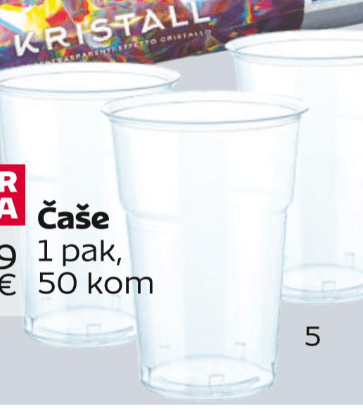 KRISTALL Čaše 1 pak, 50 kom - Akcija u trgovini Tommy