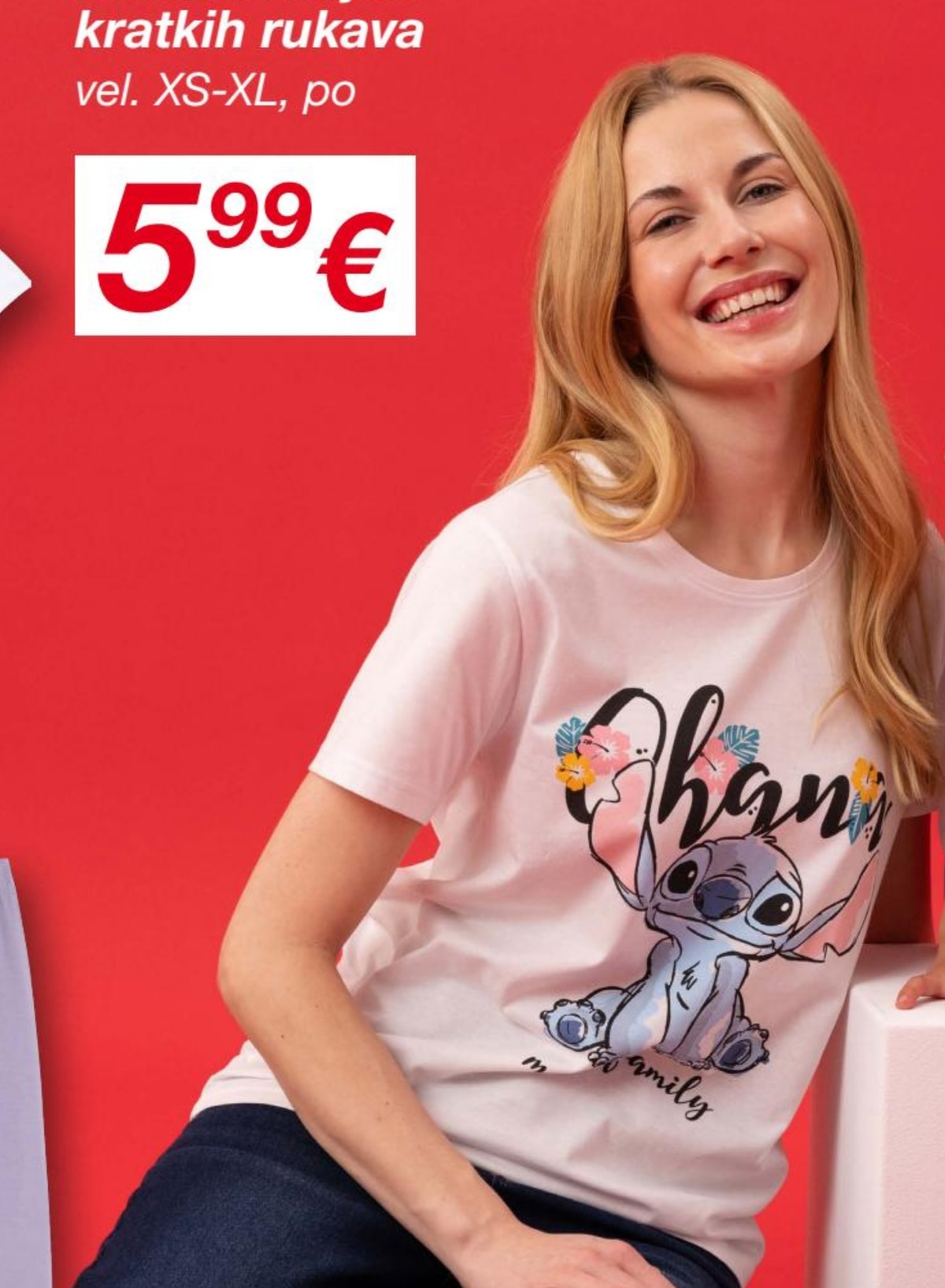 Ženska majica kratkih rukava Disney Stitch - Akcija u trgovini Kik