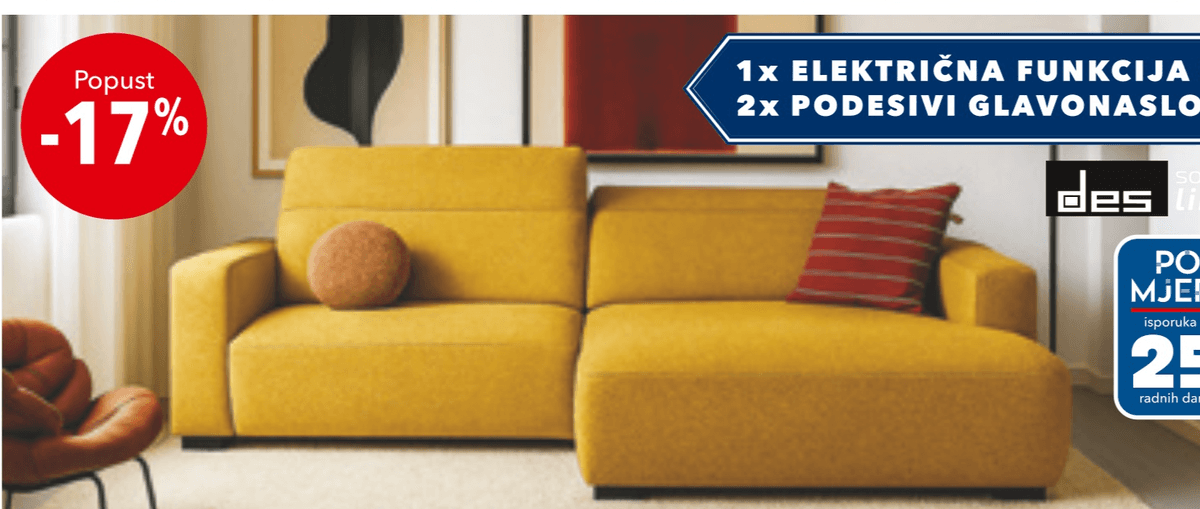 Kutna garnitura RENO - Akcija u trgovini Harvey Norman