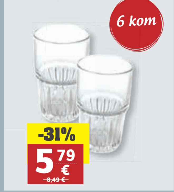 Tognana Morning Set čaša 6 kom Akcija u trgovini Ribola
