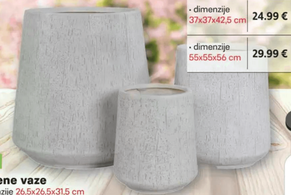 Glinene vaze - Akcija u trgovini Plodine