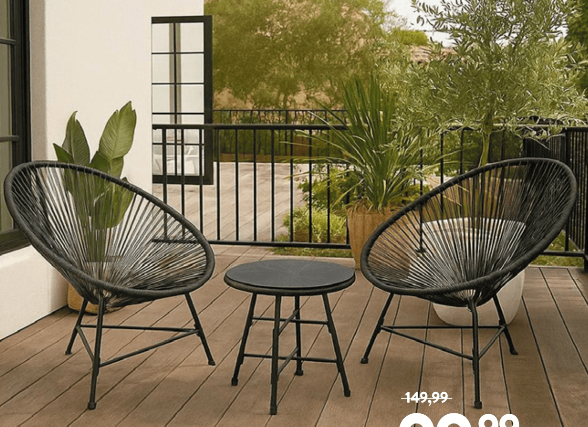 Balkonska ili vrtna garnitura 1 set - Akcija u trgovini Interspar