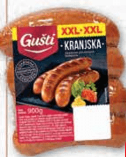 Kranjska kobasica XXL 900 g GUŠTI - Akcija u trgovini Plodine