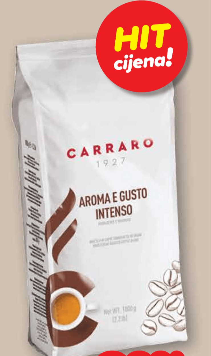 Caffe Carraro Kava u zrnu 1 kg - Akcija u trgovini Plodine