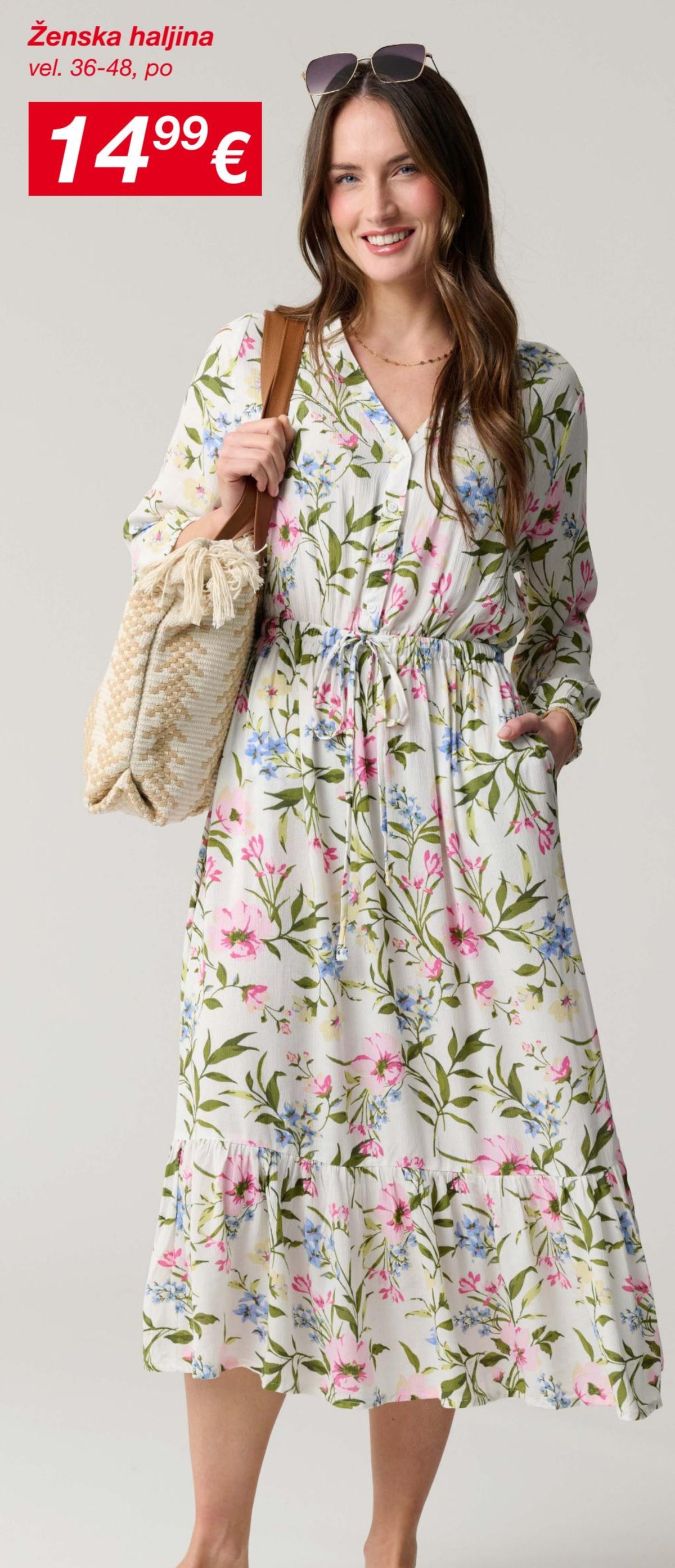 Ženska haljina vel. 36-48 - Akcija u trgovini Kik