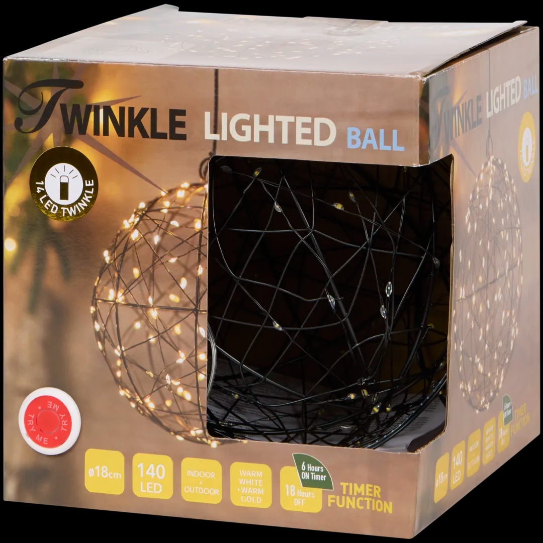 Svjetleća kugla Ø 18 cm | 140 LED sijalica Twinkle Akcija u trgovini Action