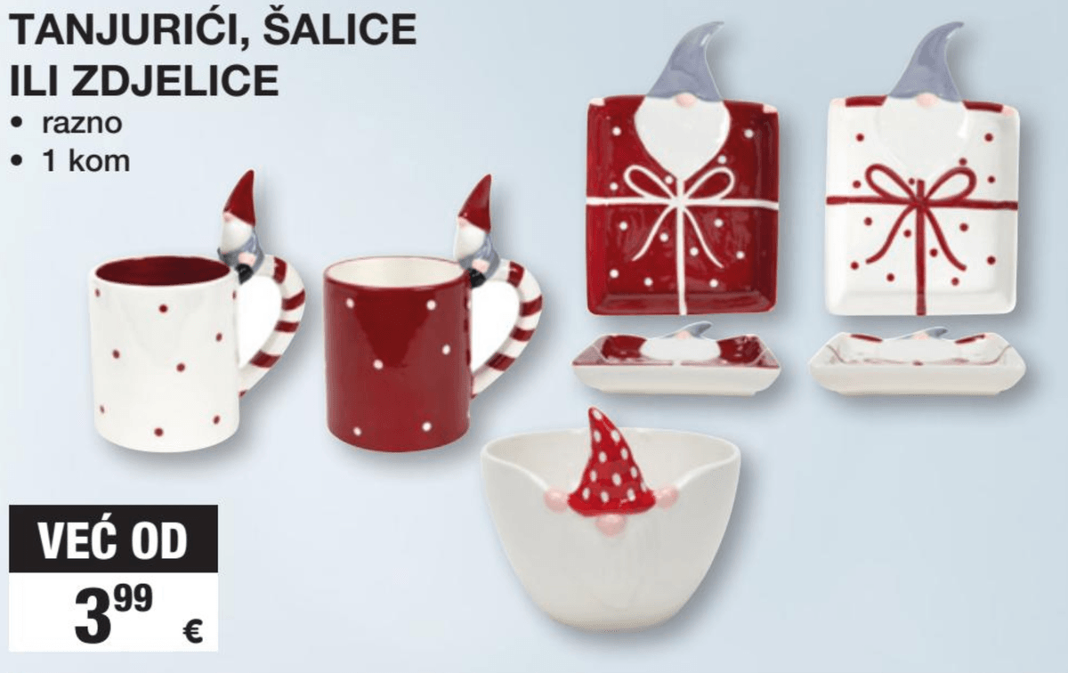 Tanjurići, šalice ili zdjelice 1 kom - Akcija u trgovini Interspar