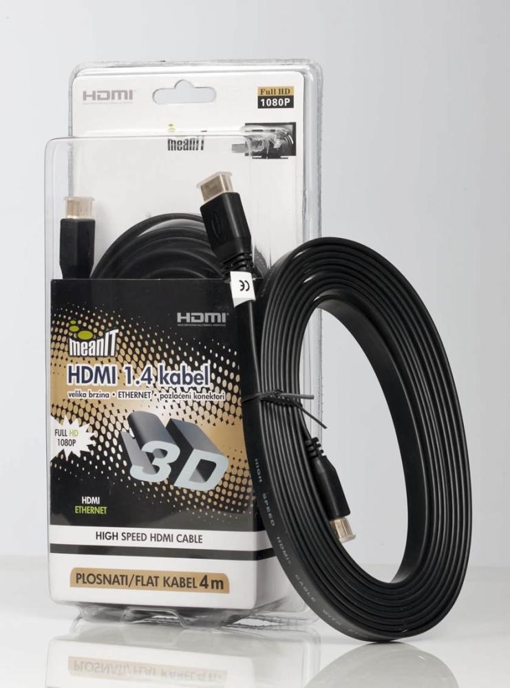 Plosnati HDMI kabel Meanit 4 m - Akcija u trgovini KTC
