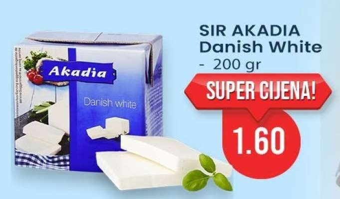 Sir Danish White Akadia 400 g Akcija u trgovini Spar