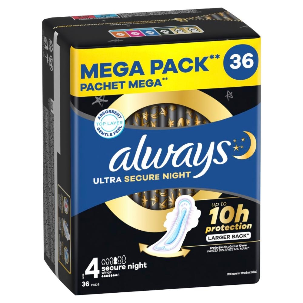 Always Megapack Higijenski ulošci ultra secure night 36 kom - Akcija u trgovini KTC