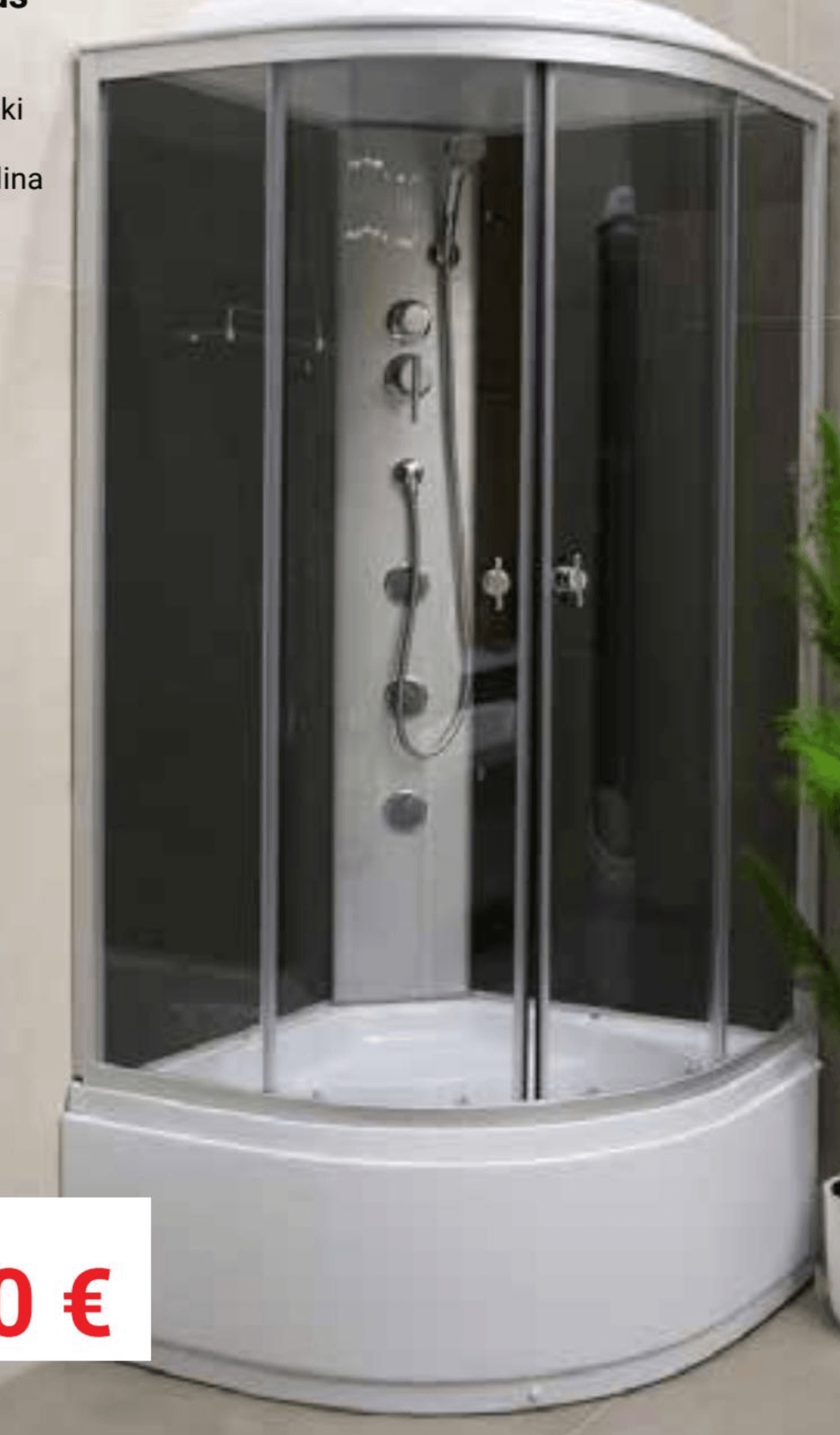 Tuš kabina s kadom Eva - Akcija u trgovini Pevex