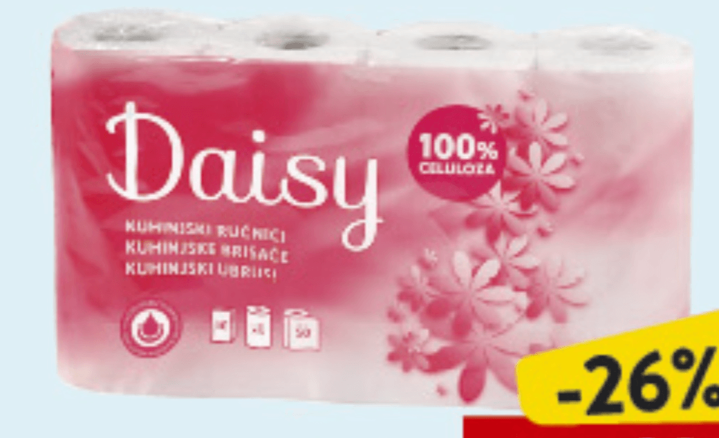 Daisy papirnati ručnik 4 role - Akcija u trgovini Konzum