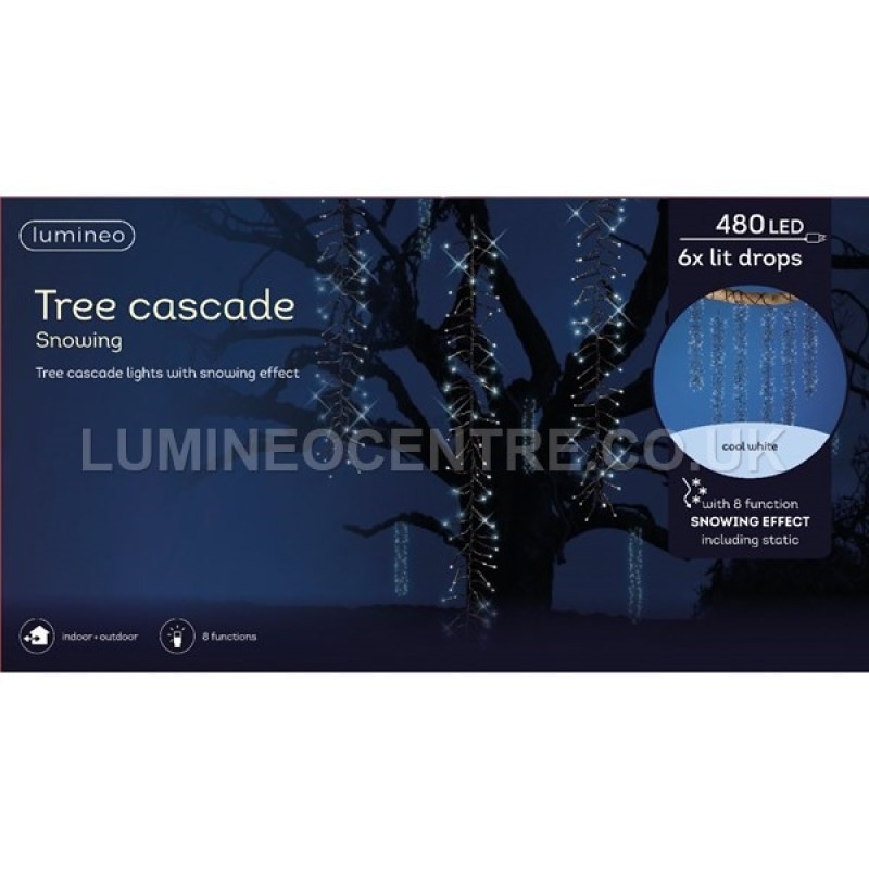 Lumineo Tree cascade Cluster twinkle 480 LED, 6x lit drops Akcija u trgovini Plodine