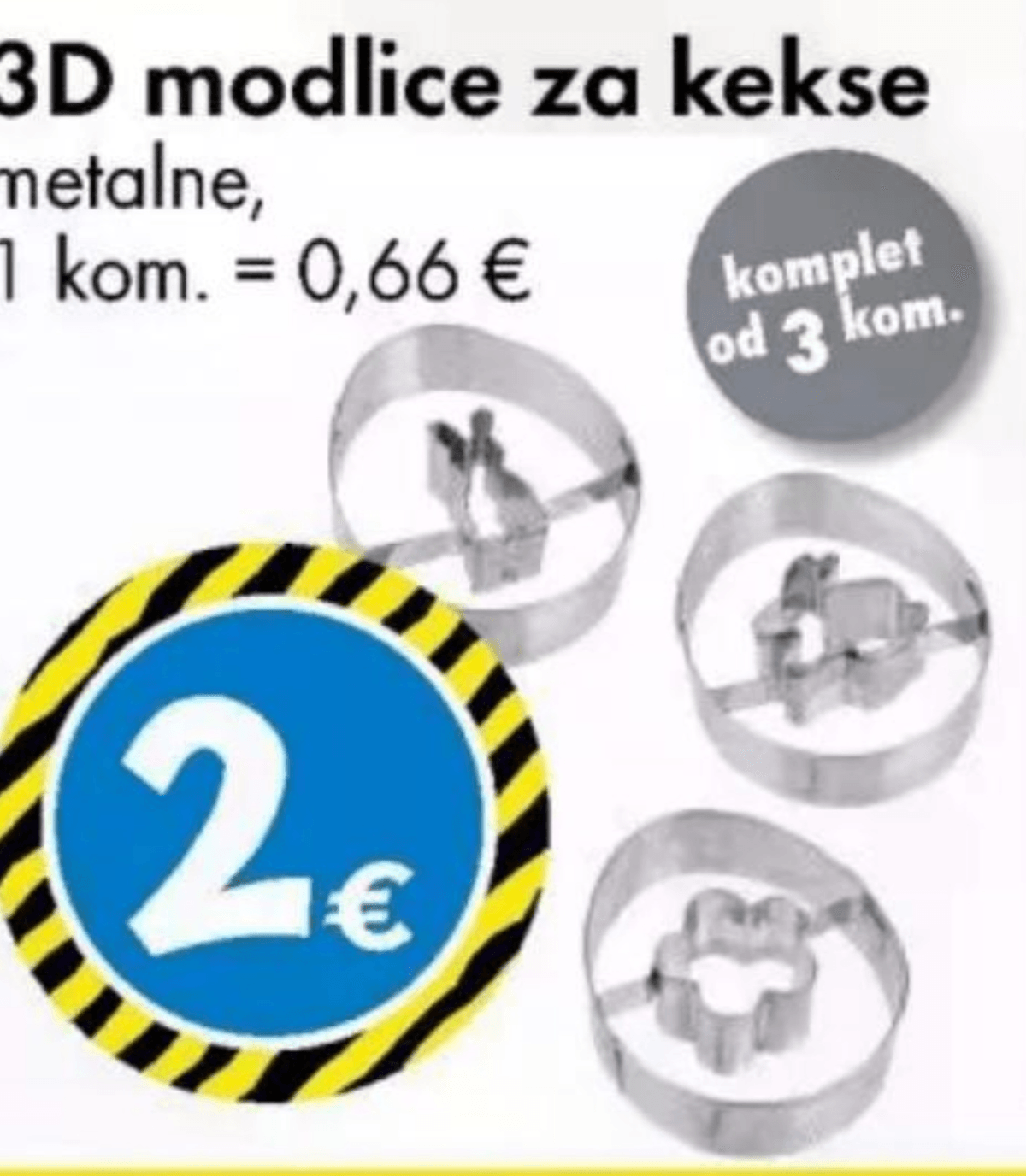 3D modlice za kekse komplet od 3 kom. - Akcija u trgovini Tedi