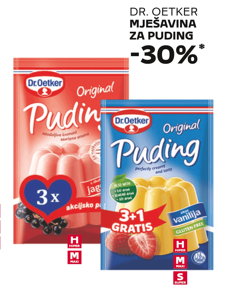 Dr. Oetker Mješavina za puding - Akcija u trgovini Tommy