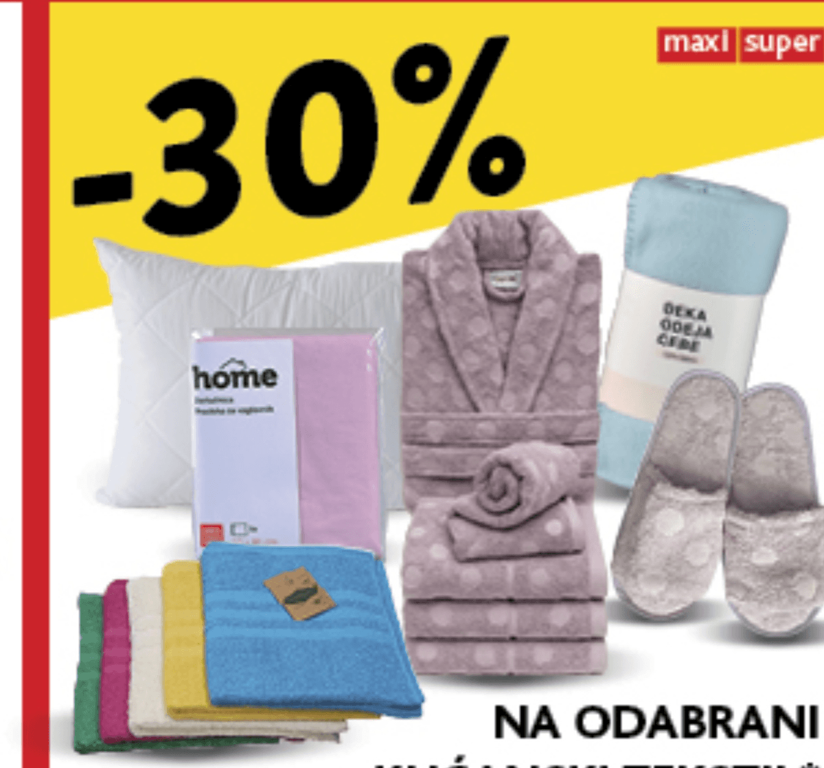 Odabrani kućanski tekstil - Akcija u trgovini Konzum