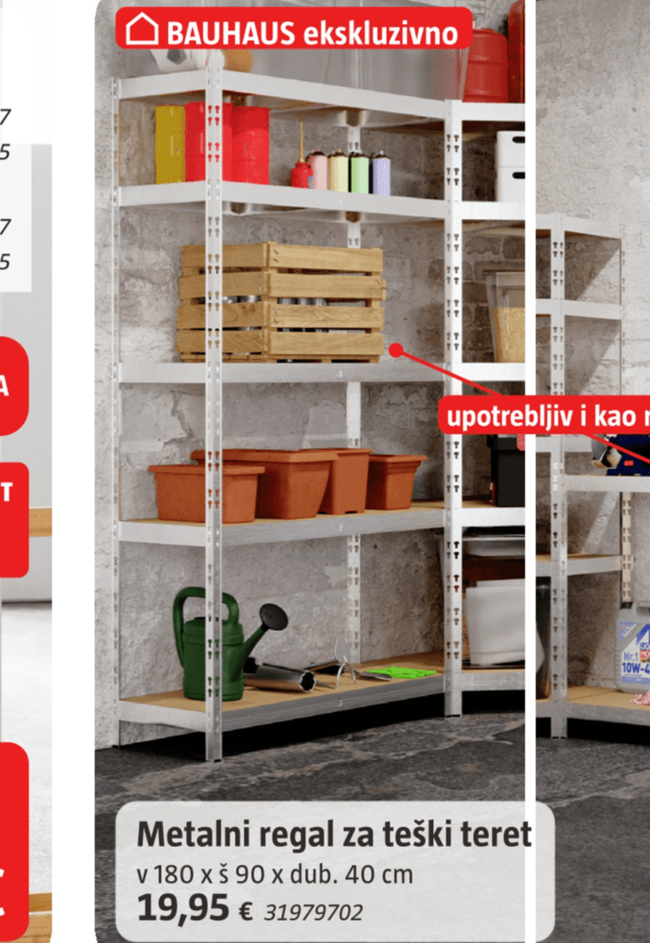 Metalni regal za teški teret - Akcija u trgovini Bauhaus