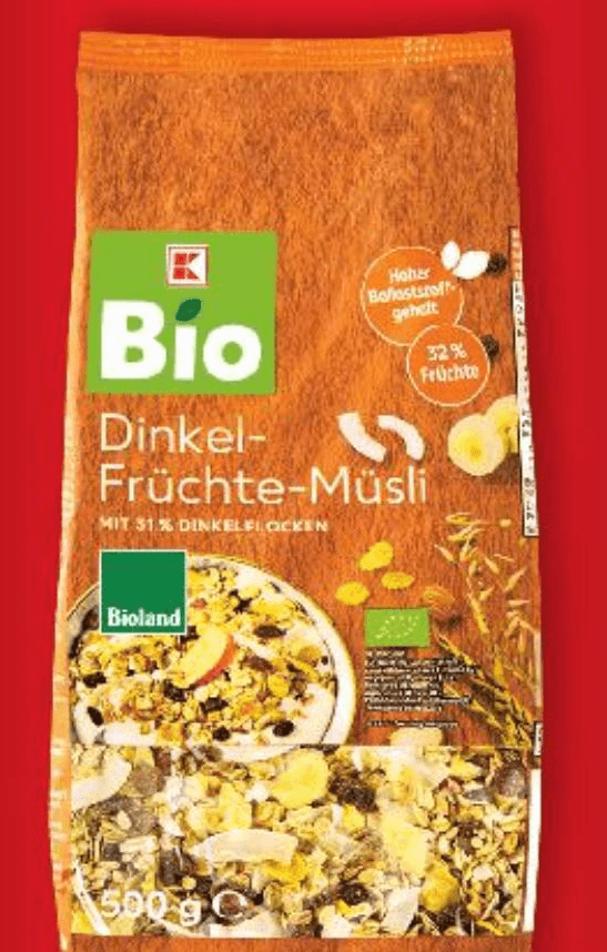 Voćni muesli Bio 500 g - Akcija u trgovini Kaufland