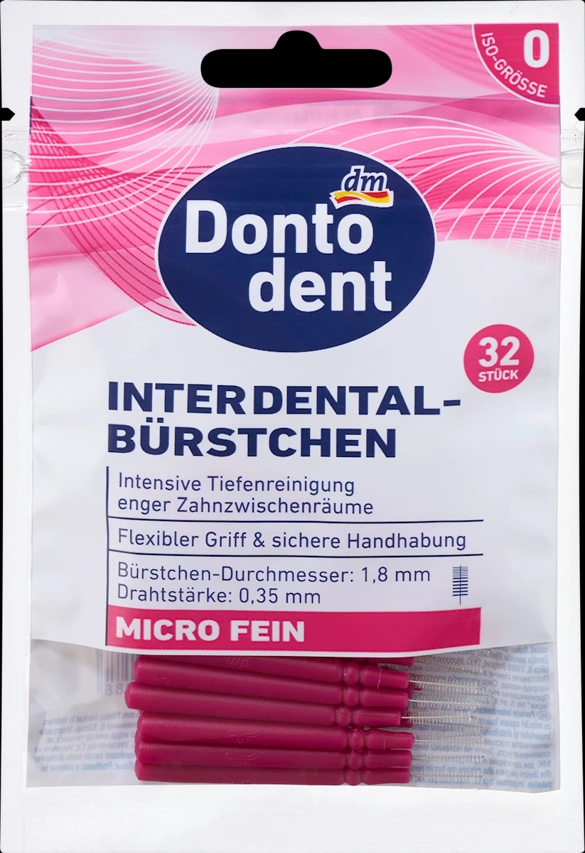 Dontodent interdentalne četkice ISO 0 vrlo tanke 32 kom. Akcija u trgovini Dm