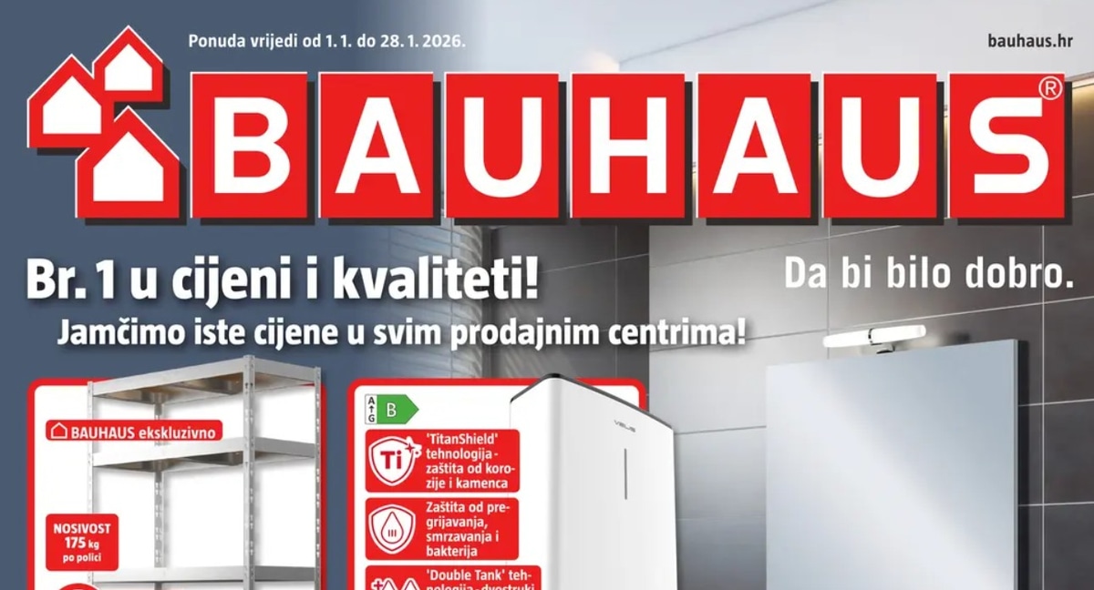 Bauhaus katalog: Top akcije za Siječanj 2026. (01.01. - 28.01.2026)