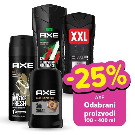 Axe Odabrani proizvodi 50-250 ml - Akcija u trgovini Plodine