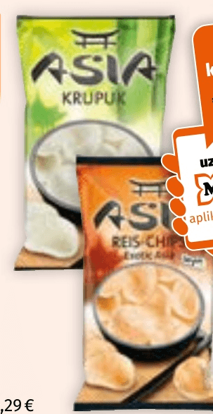 XOX čips od riže ili kozica 100 g - Akcija u trgovini Mueller