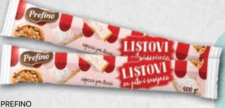 Prefino Listovi za pite i savijače 500 g - Akcija u trgovini Plodine