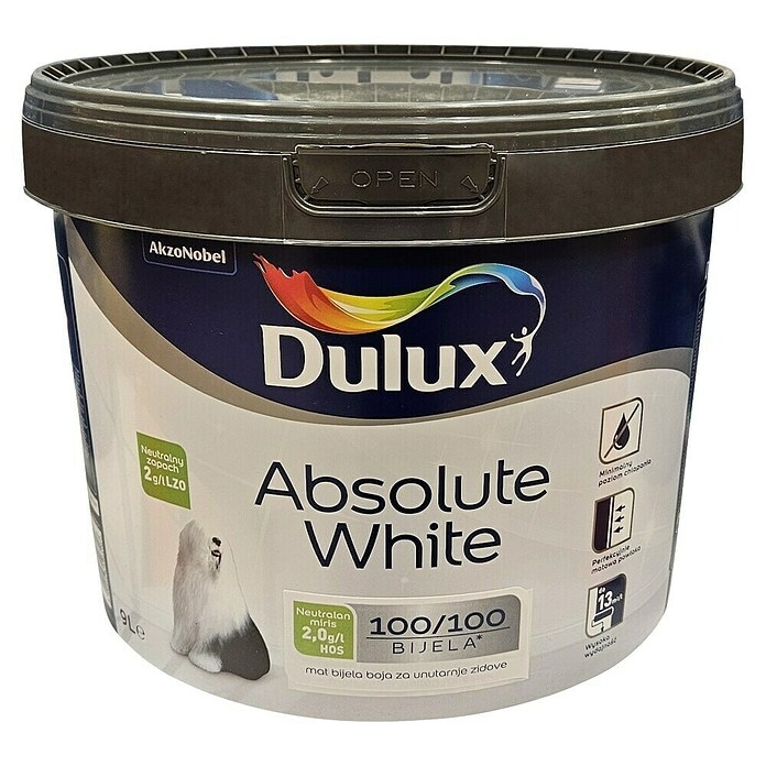 Absolute White boja za zidove 10 l Dulux - Akcija u trgovini Merkury