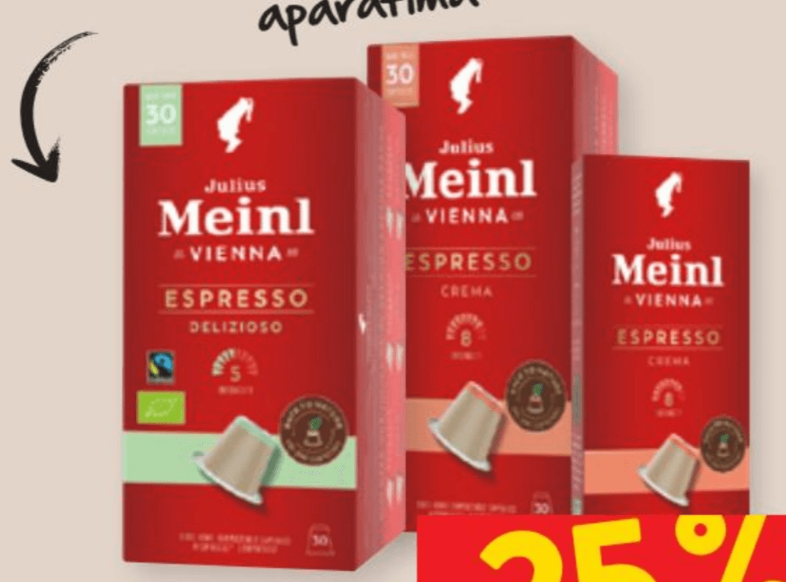 Kapsule za kavu Julius Meinl od 56 g do 168 g - Akcija u trgovini Spar