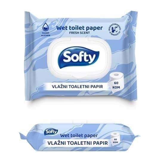 Softy vlažni toaletni papir 60 komada Akcija u trgovini Plodine