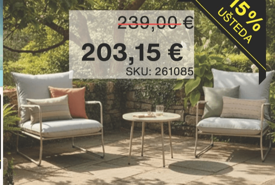 Vrtni set STIL BEAU 3-djelni s jastucima - Akcija u trgovini Alles