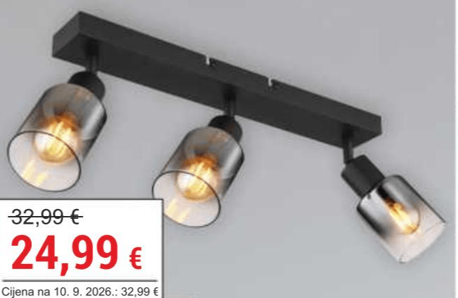 Svjetiljka Hubertus 41 cm, 3xE14 Akcija u trgovini Merkury