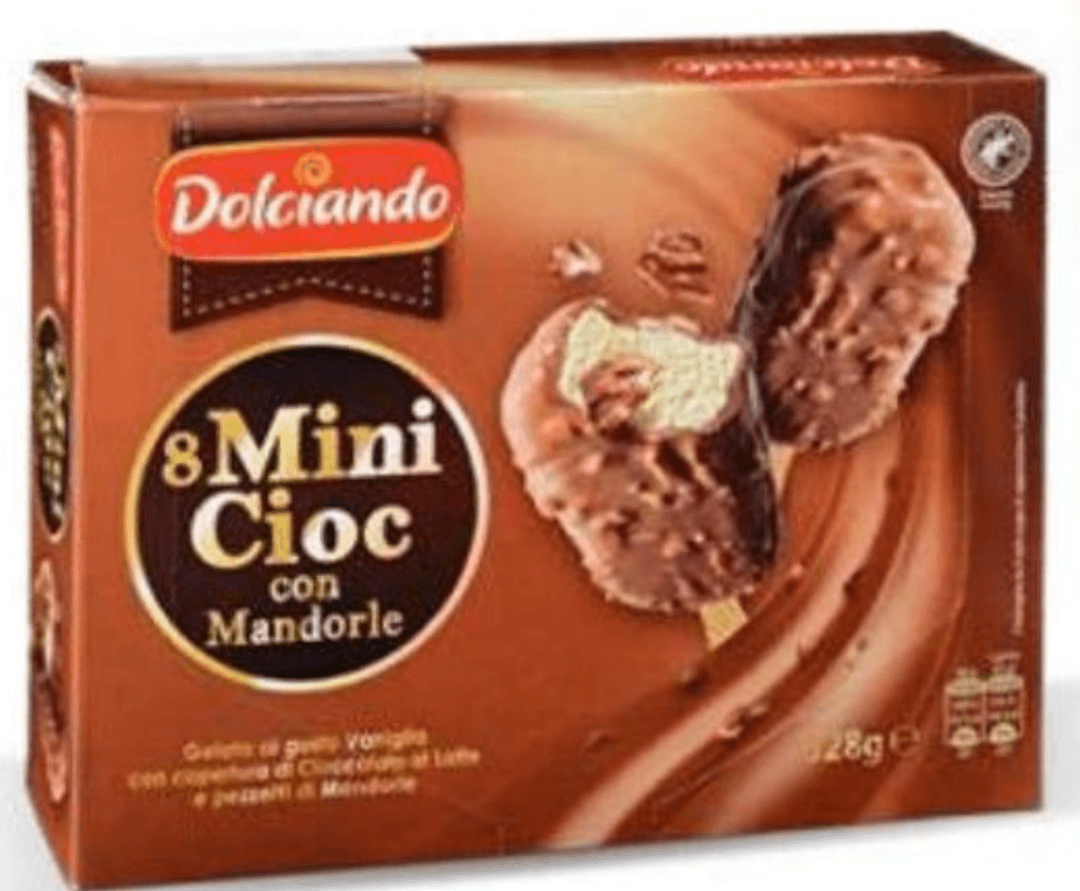 Dolciando Sladoled mini vanilija s bademima 8 kom (328 g) - Akcija u trgovini Eurospin