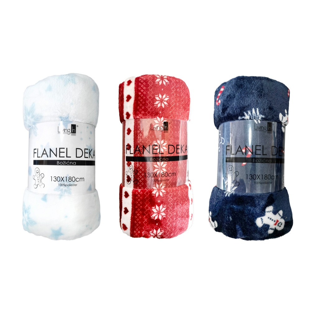 Deka flis božićna 130x180cm Living - Akcija u trgovini KTC