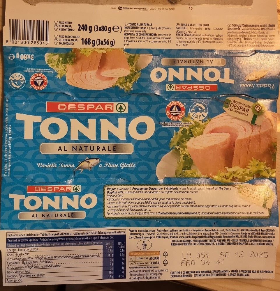 Tuna Despar 2 x 160 g Akcija u trgovini Spar