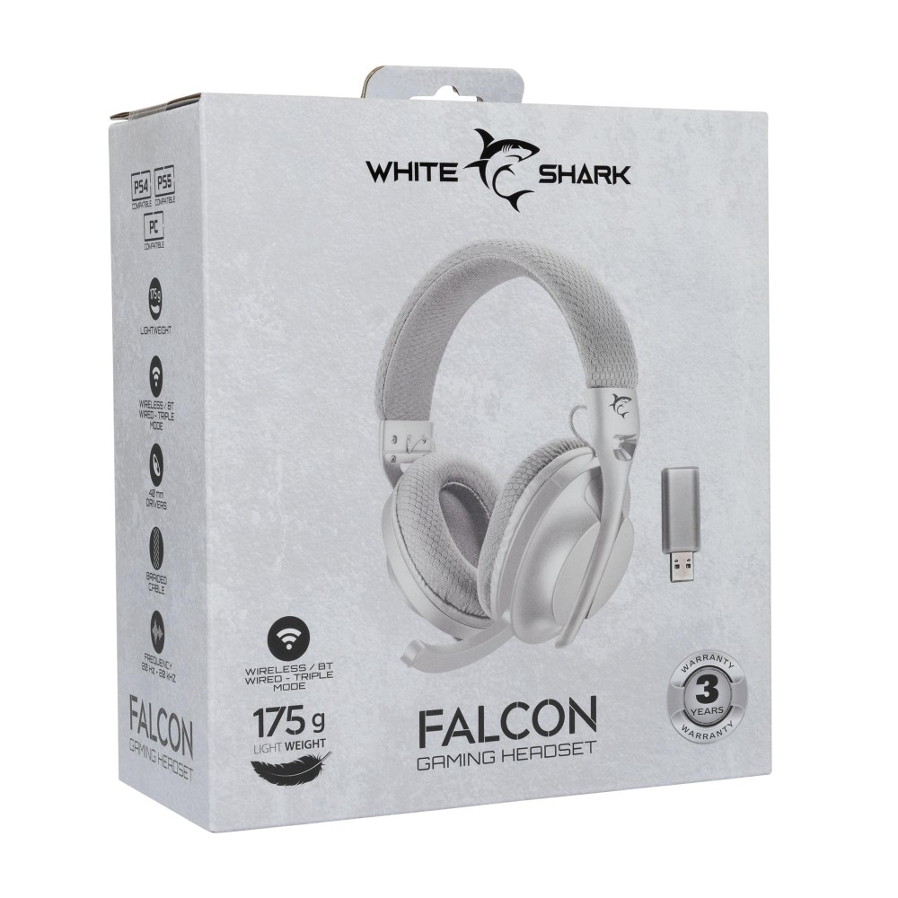 Bežične Slušalice White Shark Falcon WGH-2441 bijelo sive Akcija u trgovini Vacom