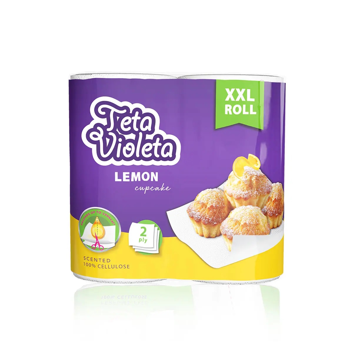 Teta Violeta Lemon Cupcake XXL Kuhinjski ručnici 2 role - Akcija u trgovini Bipa