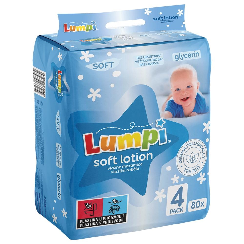 Lumpi Vlažne maramice 4x80 kom - Akcija u trgovini Konzum