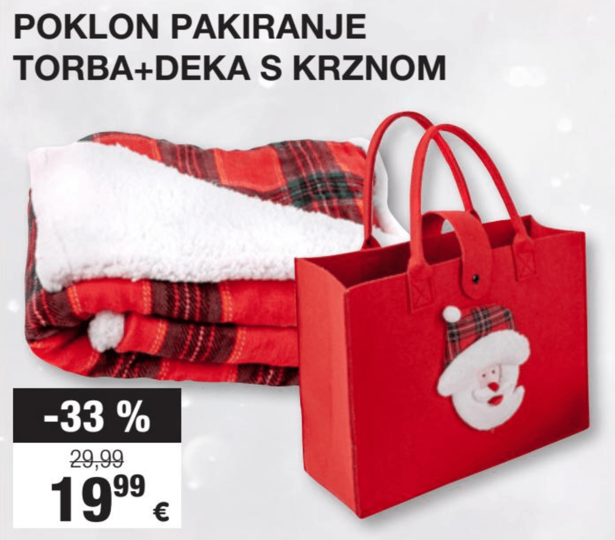 Poklon pakiranje torba i deka s krznom - Akcija u trgovini Interspar